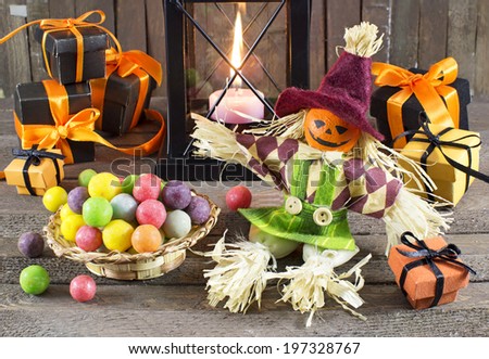 Halloween doll with candies and gifts