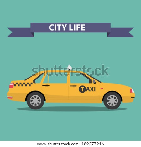 taxi car flat design