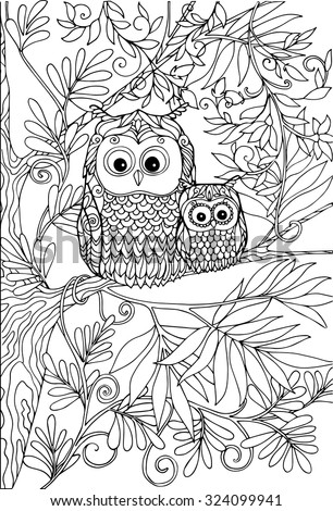 mama and baby owl coloring pages - photo #10