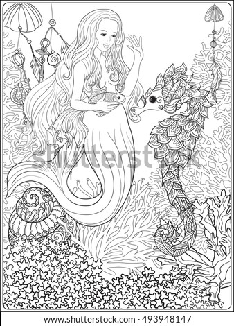 Download Mermaid Adult Coloring Pages At Getdrawings Free Download