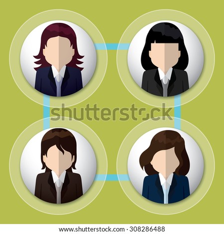 Business people Flat icons, People icons. People Flat icons collection, Different faces in office team. Vector illustration.