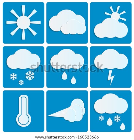 Weather and Climate.set of meteo icons.vector