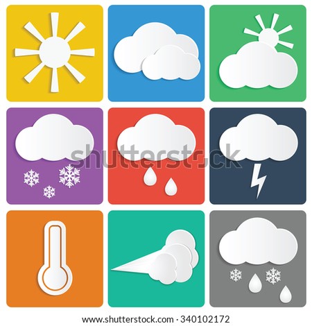 Weather and Climate.Set of meteo icons.vector