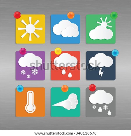 Weather and Climate.Set of meteo icons.vector