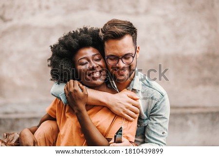 Similar – Image, Stock Photo Afro Girl in Street Portrait