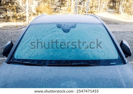 Image, Stock Photo Frost on car window Winter