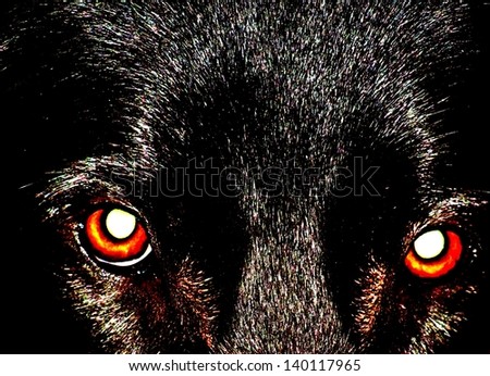 Red animal eyes