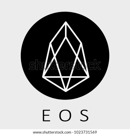 EOS decentralized blockchain applications on WebAssembly. EOS vector dark logo.