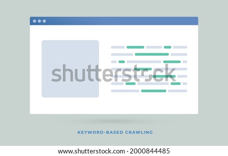 Keyword-based Crawling Search Engine Optimization SEO flat vector illustration. Query-based focused web crawler marketing concept. Keyword optimization Illustration isolated on white background