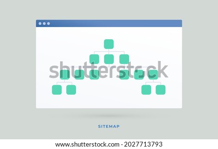 Sitemap vector icon. The branched map allows informing search engines about current website structure or more convenient sitemap navigation for the user. Search engine optimization business concept