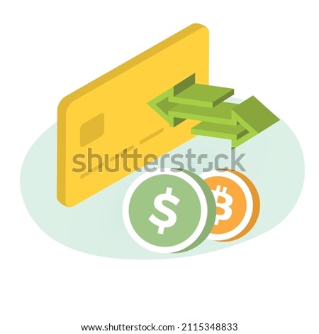 Bitcoin BTC and USD Currency money business concept. All time high cryptocurrency revenue and fiat coins, calculator and income graph on the background. Coin exchange illustration.