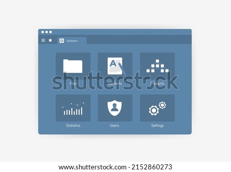 CMS - Content management system vector illustration concept. Website CMS for edit design, configuration settings, create and publish articles, administration and statistics