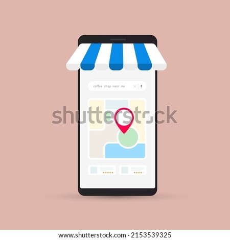 Local SEO Marketing, Geofencing, Search Engine Optimization - part of all business online marketing strategy. Optimize for Near Me Searches concept. Local seo vector icon in flat design