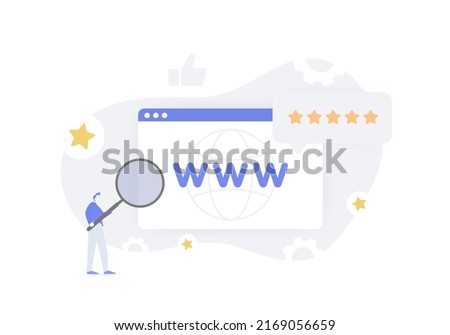 Domain Authority - search engine website ranking score based on the quality and quantity external backlinks. E-A-T SEO illustration. Expertise, Authoritativeness, Trustworthiness concept