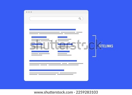 Sitelinks - search engine feature providing quick navigation to specific parts of website. SEO optimizing sitelinks can improve websites ranking on the search engine result page - SERP