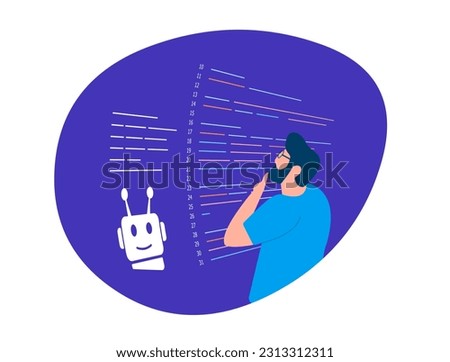 Efficient AI code generation with AI-powered coding chatbot. Man reviews AI-generated code for accuracy and compliance. Boost productivity and ensure error-free programming. AI vs Programmers concept