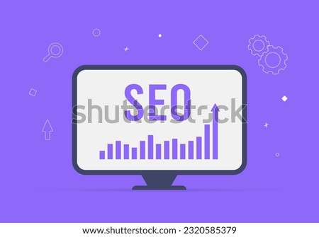 Supercharge website visibility with SEO - Search Engine Optimization concept. Unlock digital marketing strategy with keyhole and seo search bar metaphor. Get to top with keywords and SEO factors