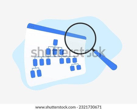 Website Sitemap vector illustration. Create and submit an XML sitemap file listing all URLs for better seo search engine optimization. Enhance business online presence with xml sitemap creation