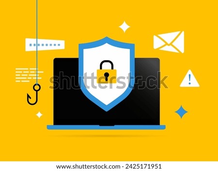 Business cybersecurity threats - backdoor attack for code models, hacking, e-mail phishing, ransomware, malware email scam. Stay vigilant online. Enhance cybersecurity awareness vector illustration