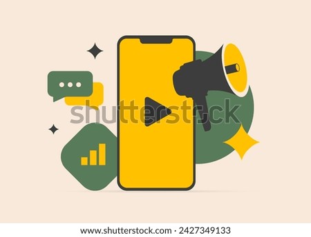 Short-Form Video Ads for effective Video Marketing. Creative Ad Clips for impactful Social Media Advertisements. Mobile video promotions and digital marketing with engaging short videos illustration.