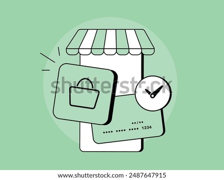 BNPL - Buy Now Pay Later e-commerce marketing strategy concept. Flexible payment option at checkout, credit without bank card, deferred payment, online shopping isolated vector illustration