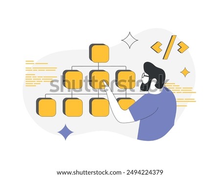 XML Sitemap for better website indexing and seo, URL listing. XML sitemaps enhance site structure, helping search engines crawl and index effectively. Seo best practices vector illustration