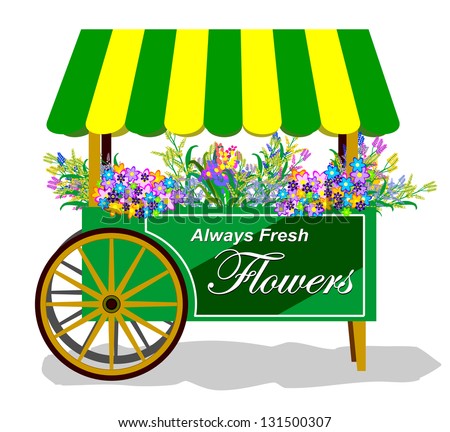 Green Flower Cart