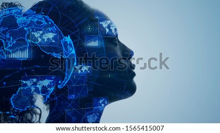 AI (Artificial Intelligence) concept. Communication network. ストックフォト © 