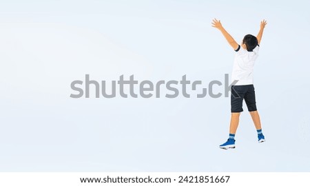 Similar – Image, Stock Photo Rear view child on flower meadow