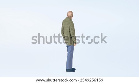 Similar – Image, Stock Photo Senior wanderer standing on hill in mountains