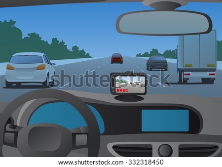 Event Data Recorder(Drive Recorder), vector illustration