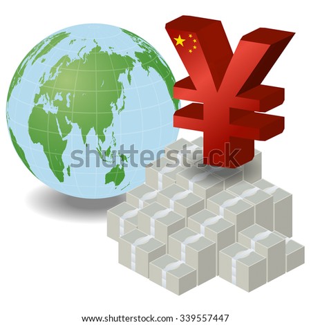 Key currency and RMB/CNY(chinese yuan), vector illustration