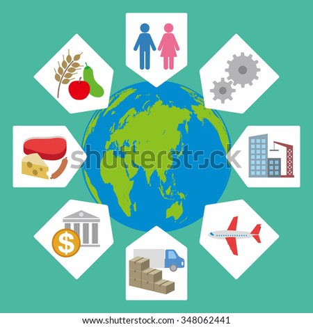 various industry and service, economy and business, image icon and illustration