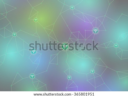 Internet of things, sensor network, abstract image vector illustration