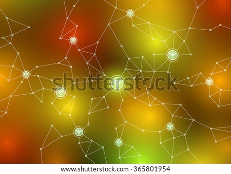 Internet of things, sensor network, abstract image vector illustration