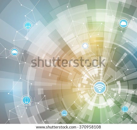 Internet of things, abstract image, vector illustration