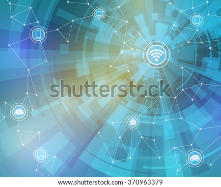 Internet of things, wireless sensor network, abstract image, vector illustration