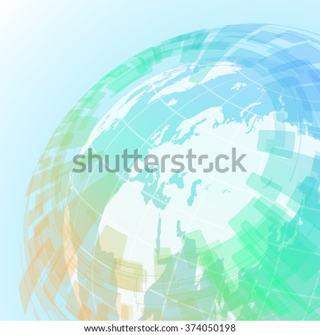 globe and world map, abstract image, vector illustration