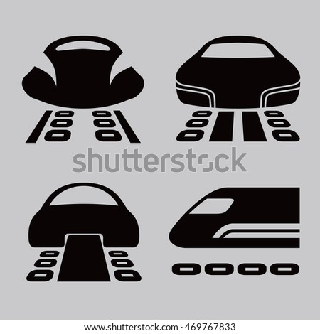 maglev icon set, transrapid, linear motor car
