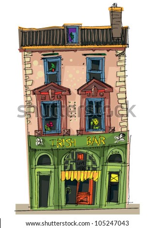 irish pup facade - cartoon