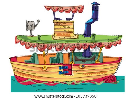 Tourist Boat Stock Vector Illustration 105939350 : Shutterstock