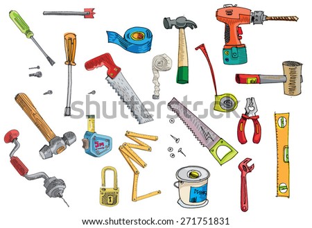 Set Of Tools - Cartoon Stock Vector 271751831 : Shutterstock