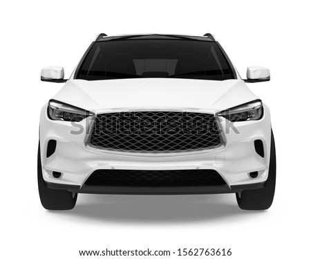 SUV Car Isolated (front view). 3D rendering Foto d'archivio © 