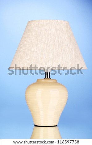 table lamp on blue background