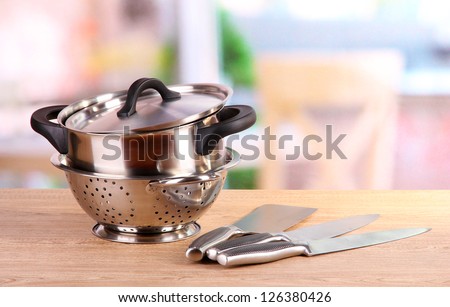kitchen tools on table in kitchen
