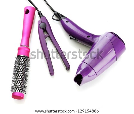 Similar – Image, Stock Photo Hairdresser tools over a many color and natural wigs