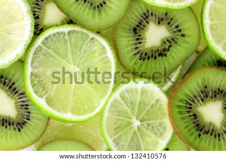 Kiwi and lime slices background