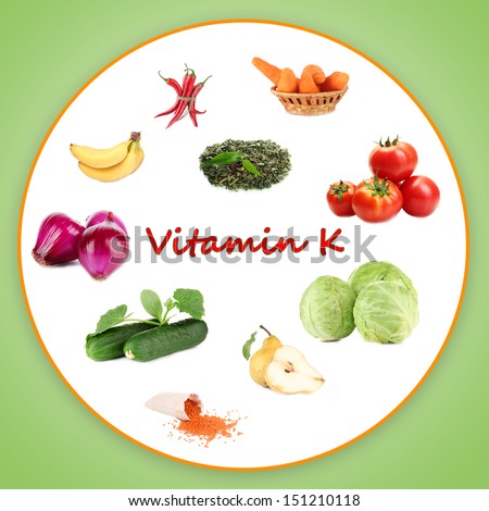 Collage of food containing vitamin K