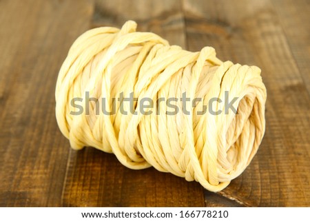 Decorative straw for hand made, on wooden background