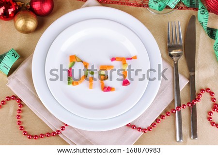 Diet during the New Year\'s feast close-up